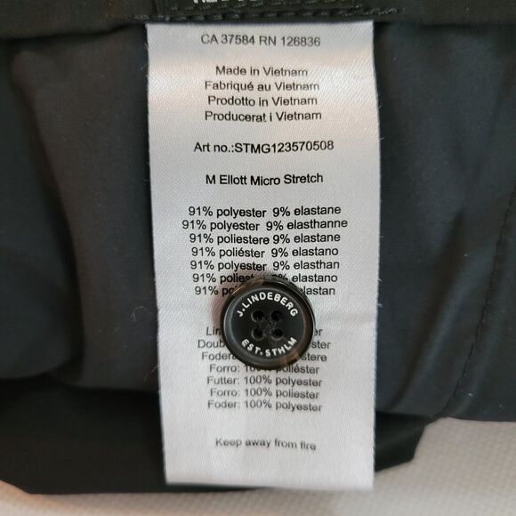 J Lindeberg Ellott Golf Pants Mens 31x34 Regular Fit Black Micro Stretch Perform - Picture 11 of 11